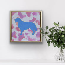 Load image into Gallery viewer, Whimsical golden retriever wall art for dog lovers featuring vibrant abstract colors and contemporary pop art styling.