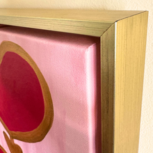 Load image into Gallery viewer, Original contemporary heart painting on canvas measuring 11 x 14 inches with gold float frame.