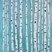 Load image into Gallery viewer, Teal Birches, 24 x 24
