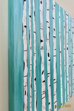 Load image into Gallery viewer, Teal Birches, 24 x 24