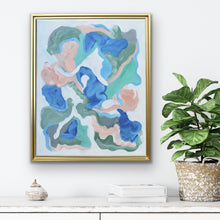 Load image into Gallery viewer, Blue and green original coastal artwork perfect for a beach house, coastal bedroom, living room or vacation home.
