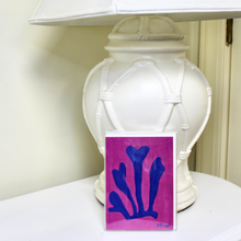 Load image into Gallery viewer, Blue on Fuchsia Seaweed Note Card Set
