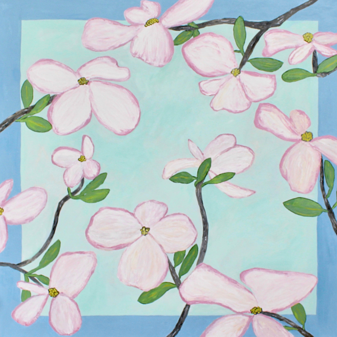 Original abstract floral painting titled 