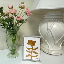 Load image into Gallery viewer, Gold Botanicals 5 framed acrylic floral artwork perfect for gallery walls, bedrooms, dining rooms, and collected homes
One of a kind contemporary botanical painting with organic deckled paper edges and timeless heirloom inspired aesthetic
