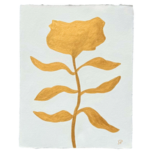 Load image into Gallery viewer, Original hand painted gold flower on paper.
