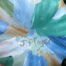 Load image into Gallery viewer, hand painted pumpkin by artist Jeanne Player. signed on the bottom.
