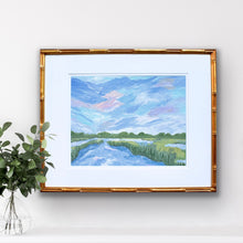 Load image into Gallery viewer, Serene marsh painting with calming pastel colors and expressive abstract landscape movement.
