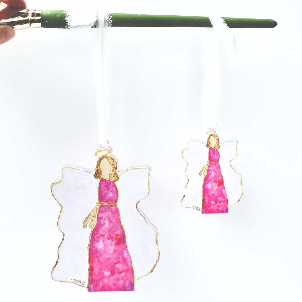 Pink Angel Acrylic Ornament