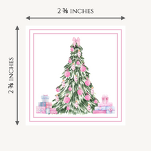 Load image into Gallery viewer, Cut-out Christmas gift tags in pink and green – festive DIY gift wrap accessory.
