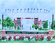 Load image into Gallery viewer, Saban Field at Bryant Denny Stadium, 11 x 14
