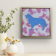 Load image into Gallery viewer, acrylic golden retriever canvas art created with palette knives and brushes for a lively contemporary finish.
