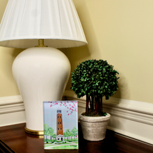 Load image into Gallery viewer, Crimson Tide keepsake acrylic block featuring the iconic Denny Chimes bell tower at the University of Alabama.
