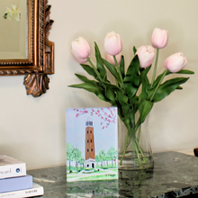 Load image into Gallery viewer, Denny Chimes acrylic desk décor inspired by the iconic University of Alabama campus landmark and Crimson Tide tradition.
