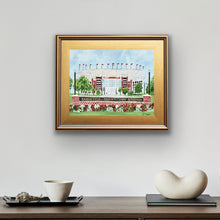 Load image into Gallery viewer, Bryant-Denny Stadium fine art print displayed as Alabama football office decor, perfect for a Bama fan, graduate, or University of Alabama alumni.
