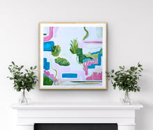 Load image into Gallery viewer, Modern colorful coastal wall art perfect for dorm rooms, apartments, girls' bedrooms, and beach houses.

