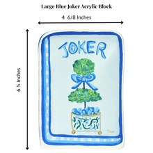 Load image into Gallery viewer, Large blue and white mahjong acrylic block for a bookshelf, console, or game room
