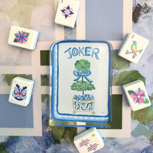 Load image into Gallery viewer, blue-white-mahjong-game-room-decor-Jeanne Player Fine Art
