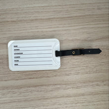 Load image into Gallery viewer, Carry-on bag tag for women featuring bright abstract design and durable weatherproof acrylic construction.
