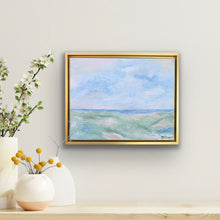 Load image into Gallery viewer, Colorful abstract beach artwork featuring serene coastal tones and modern layers, ideal for beach house wall décor, coastal living rooms, and relaxed seaside interiors.
