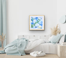 Load image into Gallery viewer, Blue and green coastal abstract wall art print with expressive brushwork and airy pastel tones inspired by water and sky.
