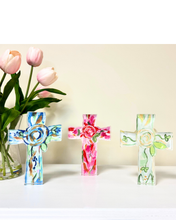 Load image into Gallery viewer, Hope Cross Acrylic Block Art | Christian Floral Cross Decor
