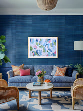 Load image into Gallery viewer, Modern coastal wall art by Jeanne Player featuring expressive brushstrokes in soft blue, green, white, and gray.
