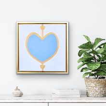 Load image into Gallery viewer, Chic preppy heart canvas art for living rooms, bedrooms, nurseries, and dorm décor.
Joyful modern abstract heart painting designed for colorful contemporary interiors.
