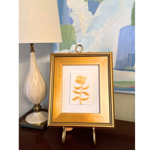 Load image into Gallery viewer, Framed modern floral artwork with gold plein air frame and linen mat designed for sophisticated layered interiors
