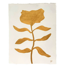 Load image into Gallery viewer, Original hand painted gold flower on paper.
