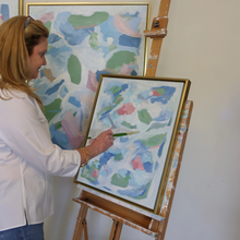 Load image into Gallery viewer, Coastal-inspired wall decor featuring painterly texture and serene ocean-inspired tones by Jeanne Player.
