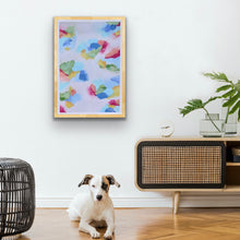 Load image into Gallery viewer, Abstract fine art print with coral, blush, aqua, cobalt blue, and green accents, ideal for gallery walls and colorful home décor.
