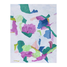 Load image into Gallery viewer, Close-up of Jewel Box abstract artwork showing layered acrylic brushstrokes in jewel-toned pink, emerald green, lime, and blue
