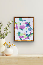 Load image into Gallery viewer, Jewel Box original 11 x 14 inch abstract acrylic painting on canvas board with colorful pink, green, blue, and white brushstrokes
