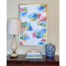 Load image into Gallery viewer, Jubilee original abstract painting by Jeanne Player Fine Art in a modern gold float frame.

