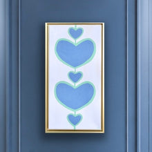 Load image into Gallery viewer, Luxury colorful heart wall art featuring five hearts symbolizing family and connection.
