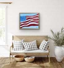 Load image into Gallery viewer, Modern patriotic wall art celebrating the Stars and Stripes with rich texture and contemporary abstract design.
