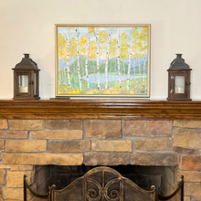 Load image into Gallery viewer, Framed birch tree painting for mountain homes, lake houses, and sophisticated nature inspired interiors
