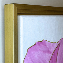 Load image into Gallery viewer, Large modern flower painting with expressive brushwork and vibrant pink floral composition.
