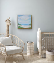 Load image into Gallery viewer, Framed abstract ocean artwork perfect for a coastal living room, beach house, bedroom or vacation home.

