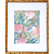 Load image into Gallery viewer, Palette in Motion showing vibrant pink, rose, blue, green and white acrylic paint and natural paper texture.
