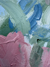 Load image into Gallery viewer, Palette in Motion framed abstract art with the original painting floating on a crisp white mat to showcase its deckled edges.
