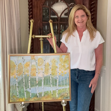 Load image into Gallery viewer, Original acrylic landscape art featuring white birch trees and peaceful outdoor scenery for elevated interiors
