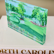 Load image into Gallery viewer, Pinehurst No. 2 Golf Course Art, Freestanding Acrylic Block, Golf Decor, Golf Gift for Him, Father's Day Golf Gift, Office Decor.
