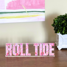 Load image into Gallery viewer, Pink Alabama Roll Tide acrylic block for Crimson Tide home décor
