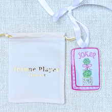 Load image into Gallery viewer, Pink mahjong ornament gift for women who love mahjong and colorful décor
