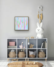 Load image into Gallery viewer, Preppy colorful nursery room decor featuring original abstract artwork with pink and blue summer-inspired colors
