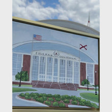 Load and play video in Gallery viewer, The University of Alabama Baseketball Coliseum.   Original 11 x 14 inch painting by Jeanne Player Fine Art
