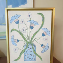 Load and play video in Gallery viewer, Tides in Bloom – Original Framed Abstract Floral Painting 11 x 14
