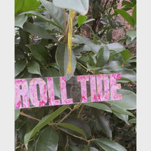 Load and play video in Gallery viewer, Pink abstract art Roll Tide Christmas Ornament.  Perfect for Alabama fans, students, alumni and graduates.
