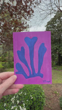 Load and play video in Gallery viewer, Blue on Fuchsia Seaweed Note Card Set

